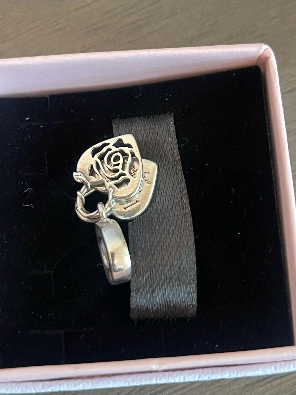 Pandora  Rose Charm Pendant - Silver